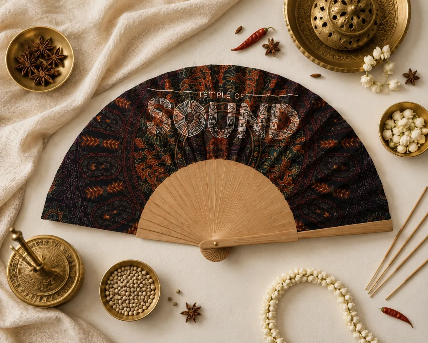 Midnight Forest custom hand fan by VEYOO